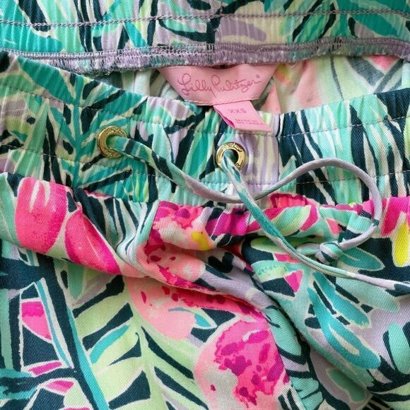 Lilly Pulitzer Piper Pants in Slathouse Soirée Print Navy Drawstring Size XXS - Picture 7 of 7